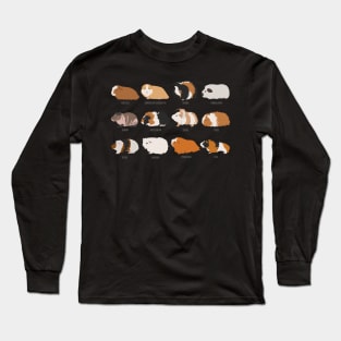 I Love Guinea Pig - Guinea Pig Varieties Long Sleeve T-Shirt